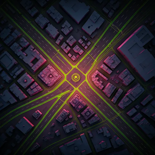 Aerial AI segmentation of road surface materials at an intersection